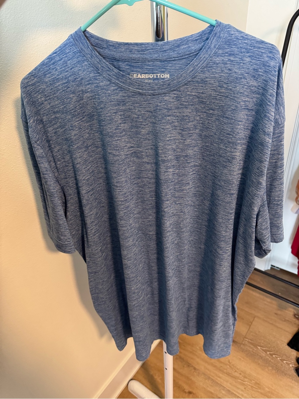 BearBottom Shirt Size XXL Activewear Stretch Short Sleeve Blue Workout Mens